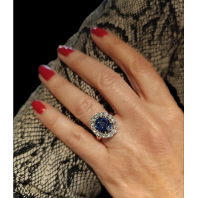 Bague saphir et diamants Hélène - Tellor Diamantaire