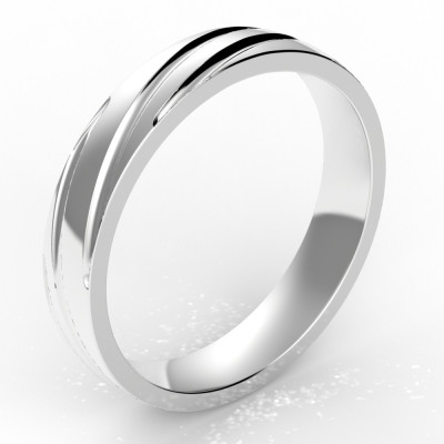 Alliance homme Claude, ruban en spirale - 4 mm - or 18 carats