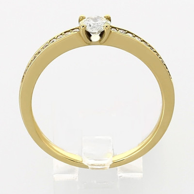 Solitaire or et diamants Adeline. Corps serti - or 18 carats