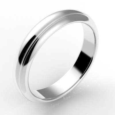 Alliance or homme Thierry rainurée 4,5 mm - or 18 carats