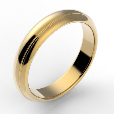 Alliance or homme Thierry rainurée 4,5 mm - or 18 carats