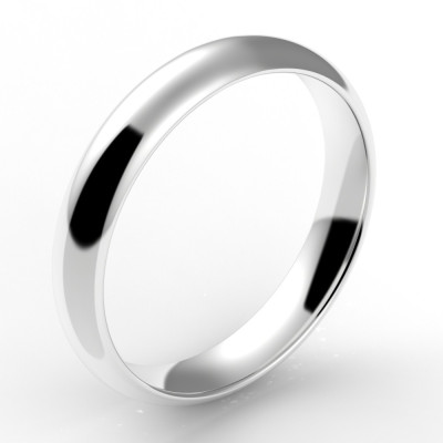 Alliance homme demi jonc 4 mm - or 18 carats