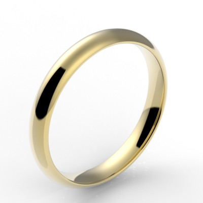 Alliance demi jonc 3 mm - or 18 carats