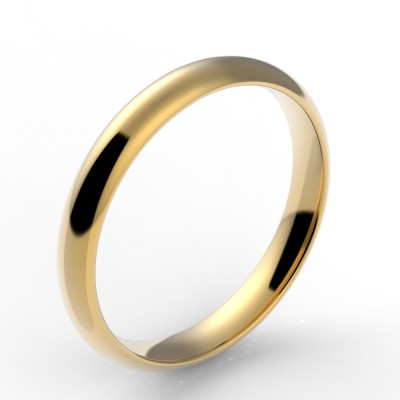 Alliance demi jonc 3 mm - or 18 carats