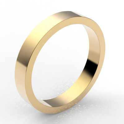 Alliance homme carré 3,5 mm - or 18 carats