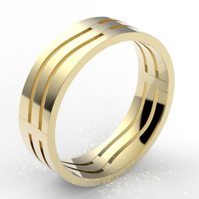 Alliance homme or "vague" 6 mm - or 18 carats