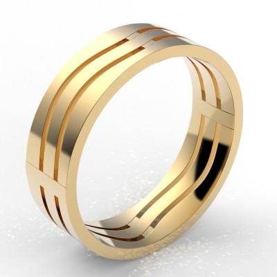 Alliance homme or "vague" 6 mm - or 18 carats