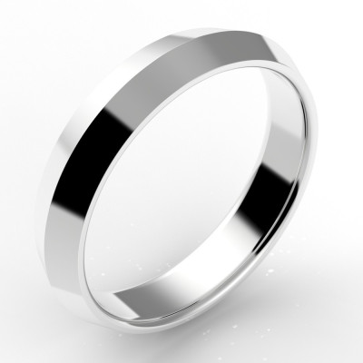 Alliance homme biseautée or 18 carats 4,5 mm 