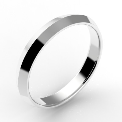 Alliance homme biseautée or 18 carats 3,5 mm 