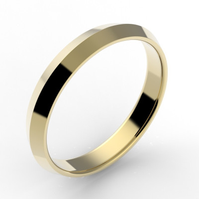 Alliance homme biseautée or 18 carats 3,5 mm 