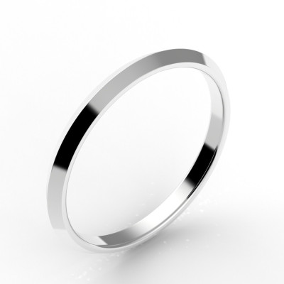 Alliance biseautée or 18 carats 2 mm 