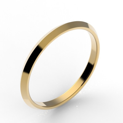 Alliance biseautée or 18 carats 2 mm 