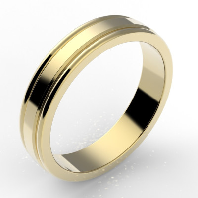 Alliance godron homme or 18 carats 4,5 mm