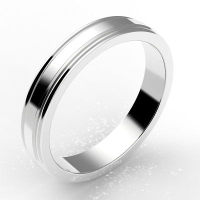 Alliance godron homme or 18 carats 4 mm