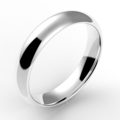 Alliance homme demi jonc 4,5 mm - or 18 carats