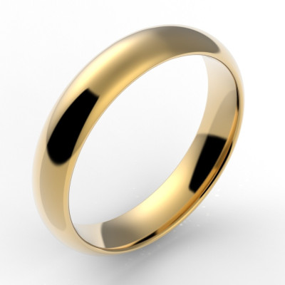 Alliance homme demi jonc 4,5 mm - or 18 carats