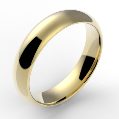 Alliance homme demi jonc 5 mm - or 18 carats