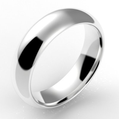 Alliance homme demi jonc 6 mm - or 18 carats