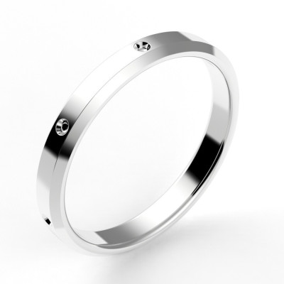 Alliance or Femme Virginie. Chanfreinée fraisée en 2,7 mm de largeur- or 18 carats.