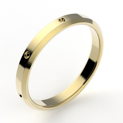 Alliance or Femme Virginie. Chanfreinée fraisée en 2,7 mm de largeur- or 18 carats.