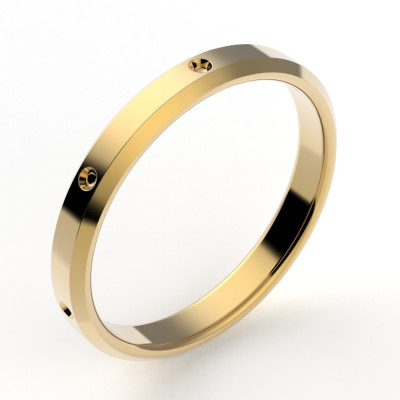 Alliance or Femme Virginie. Chanfreinée fraisée en 2,7 mm de largeur- or 18 carats.