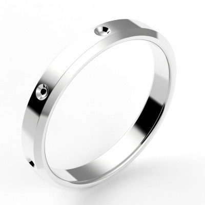 Alliance homme Bryan, chanfreinée fraisée 3,3 mm de largeur, or 18 carats.