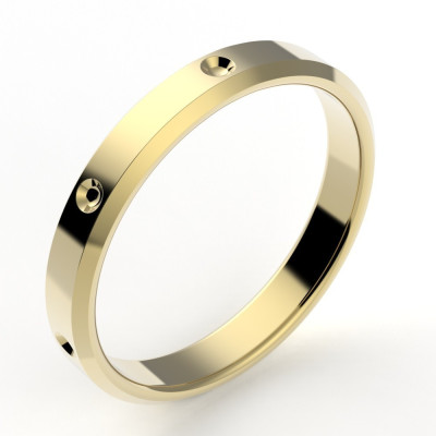 Alliance homme Bryan, chanfreinée fraisée 3,3 mm de largeur, or 18 carats