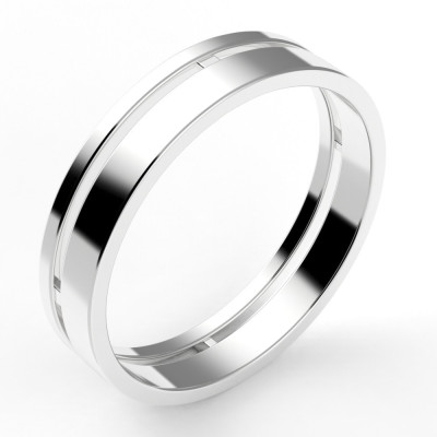 Alliance homme Mathis. Deux anneaux - or 18 carats - 4,5 mm