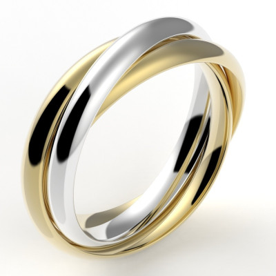 Alliance Femme Shana, 3 ors - 3 anneaux (jonc) - or 18 carats - couleurs au choix
