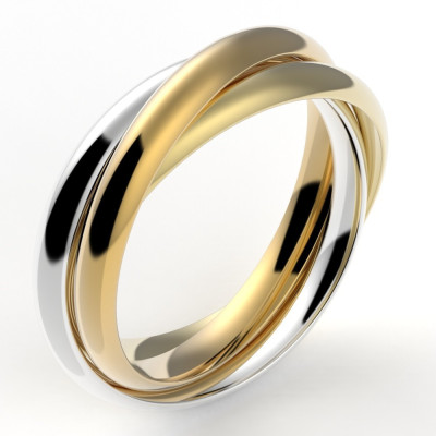 Alliance Femme Shana, 3 ors - 3 anneaux (jonc) - or 18 carats - couleurs au choix