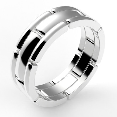 Alliance or Homme Maillon - or 18 carats - 6 mm