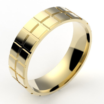 Alliance or Homme Cube - or 18 carats - 6 mm