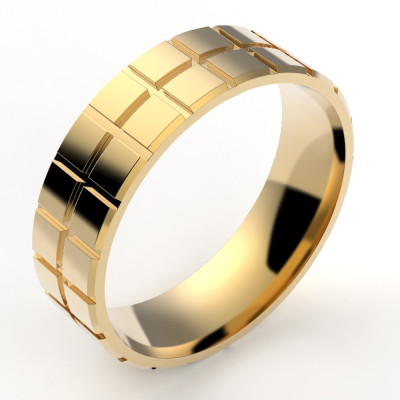 Alliance or Homme Cube - or 18 carats - 6 mm