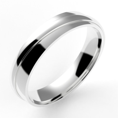 Alliance ruban croisés 4,5 mm - or 18 carats