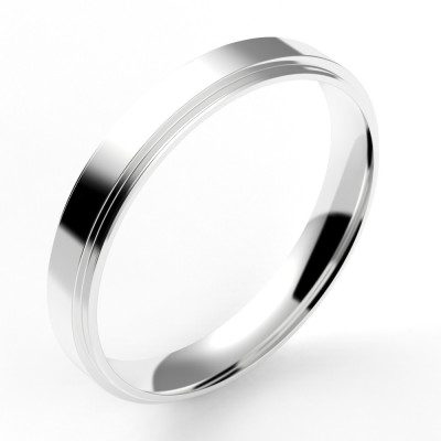 Alliance Or homme Dan, double anneau- or 18 carats - 3,5 mm