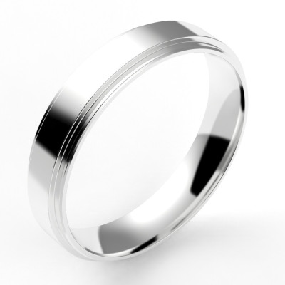 Alliance or Homme Anthony. Double anneau - or 18 carats - 4,5 mm