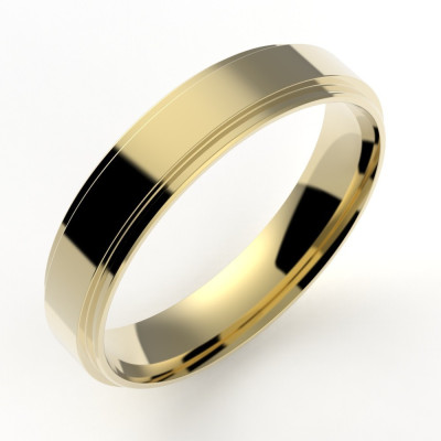 Alliance or Homme Anthony. Double anneau - or 18 carats - 4,5 mm