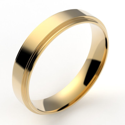 Alliance or Homme Anthony. Double anneau - or 18 carats - 4,5 mm