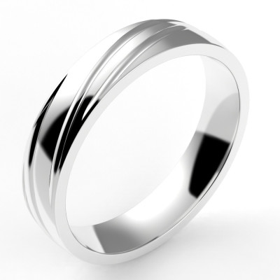 Alliance homme Victor. Ruban en spirale - or 18 carats - 4,5 mm