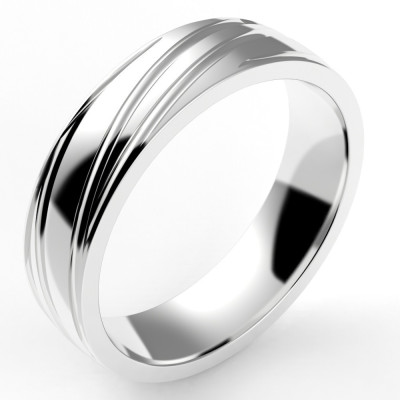 Alliance or Homme Simon. Ruban en spirale - or 18 carats - 5,5 mm