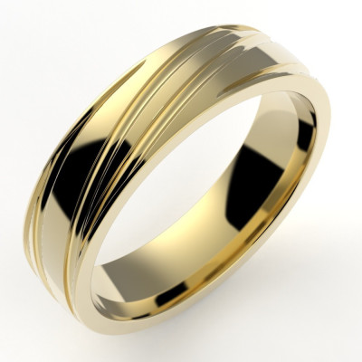 Alliance or Homme Simon. Ruban en spirale - or 18 carats - 5,5 mm