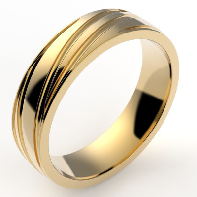 Alliance or Homme Simon. Ruban en spirale - or 18 carats - 5,5 mm