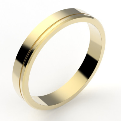 Alliance or Homme Joseph, liseré décalé - or 18 carats - 3,5 mm