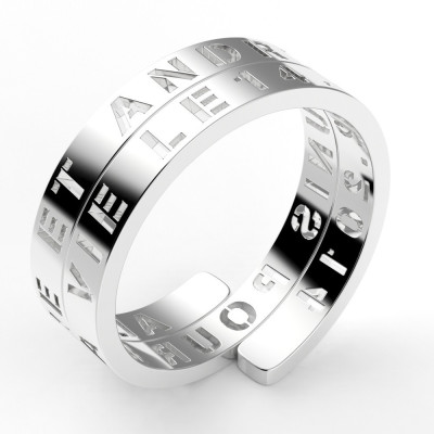 Alliance or Alex, texte enroulé personnalisable - or 18 carats - 9 mm