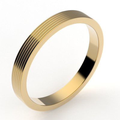 Alliance or Homme Maël.  Godrons multiples 3 mm - or 18 carats