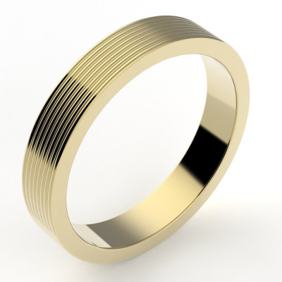 Alliance or Homme Evan. Godrons multiples 4 mm - or 18 carats