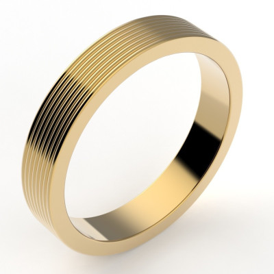 Alliance or Homme Evan. Godrons multiples 4 mm - or 18 carats